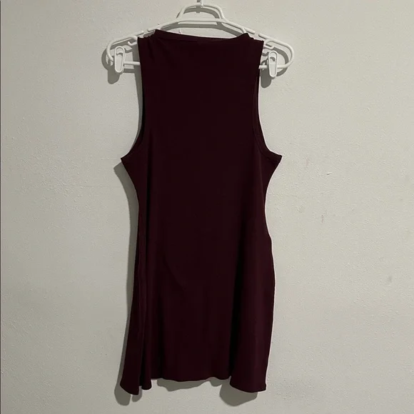 Women's Sleeveless Button-Front Ribbed Mini Skater Dress - Wild Fable™ Maroon - Picture 8 of 8